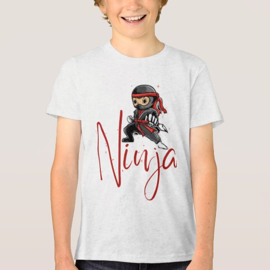 Little Ninja Tri-Blend Shirt (Voorkant)