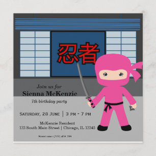 Little ninja-verjaardagsthema kaart