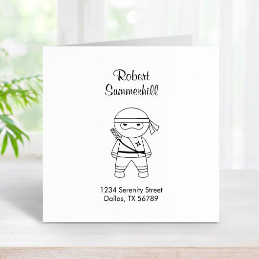 Little Ninja Warrior Address Rubberstempel