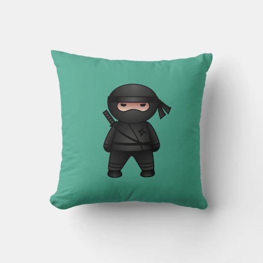 Little Ninja Warrior on Green Kussen (Voorkant)