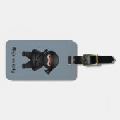 Little Ninja Warrior on Grey Bagagelabel (Voorkant horizontaal)