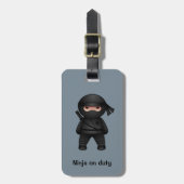 Little Ninja Warrior on Grey Bagagelabel (Voorkant verticaal)