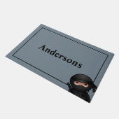 Little Ninja Warrior on Grey Deurmat (Schuin)