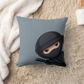 Little Ninja Warrior on Grey Kussen (Deken)