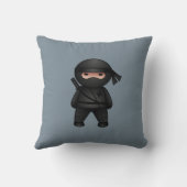 Little Ninja Warrior on Grey Kussen (Achterkant)