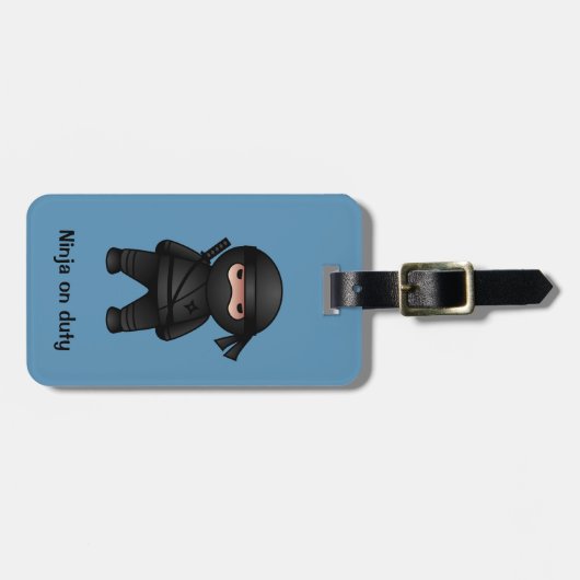 Little Ninja Warrior op Blue Bagagelabel (Voorkant horizontaal)