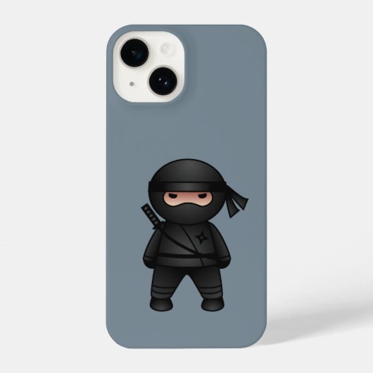 Little Ninja Warrior op Grey 2 iPhone Hoesje (Achterkant)