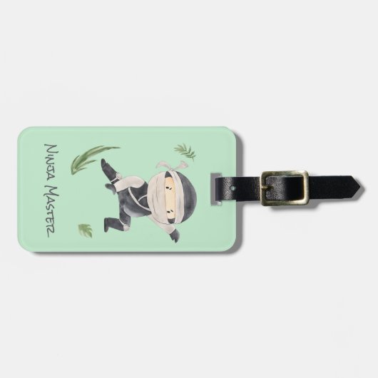 Little Ninja Warrior - Voeg aangepaste naam toe vo Bagagelabel (Voorkant horizontaal)