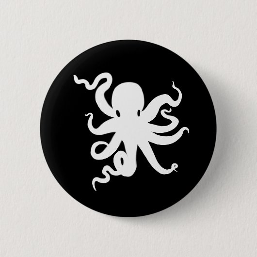 Little Octopus Squid Kraken Button (Voorkant)