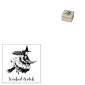 Little Old Witch Custom Name Wood Art Rubberstempel (Gestempeld)