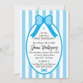Little One Bow 1st Birthday Photo Invitations (Devant)