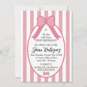 Little One Bow 1st Birthday Photo Invitations (Devant)