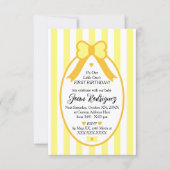 Little One Bow 1st Birthday Photo Invitations (Devant)