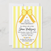 Little One Bow 1st Birthday Photo Invitations (Devant)