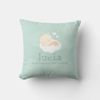 Little One on cloud pillow, New Baby Throw Pillow Kussen