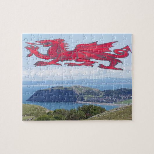 Little Orme met Welsh dragon. Legpuzzel (Horizontaal)