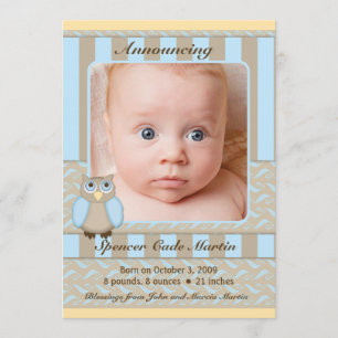 Little Owl Birth Announement Aankondiging