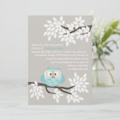 Little Owl & Branches Baby Shower-uitnodigingen Kaart (Staand voorkant)