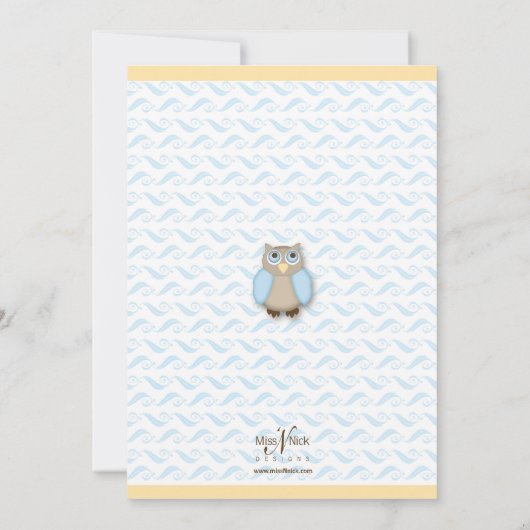 Little Owl Faire-part de naissance (Dos)