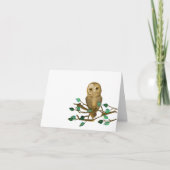 Little Owl Note Card, Leafy Green Tree Branch Kaart (Voorkant)