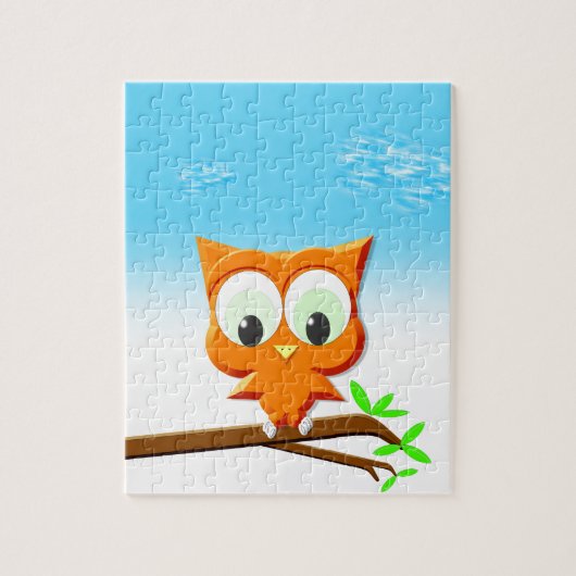 Little Owl op een Branch Legpuzzel (Verticaal)