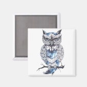 Little Owl Tattoo Flash Idea Cartoon Owl Magneet (Voorkant / Achterkant)