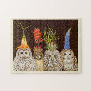 Little Owls on Big Hat Night puzzel Legpuzzel