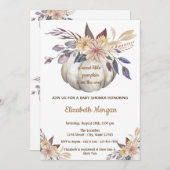 Little Pampkin, Flowers Baby shower Kaart (Voorkant / Achterkant)