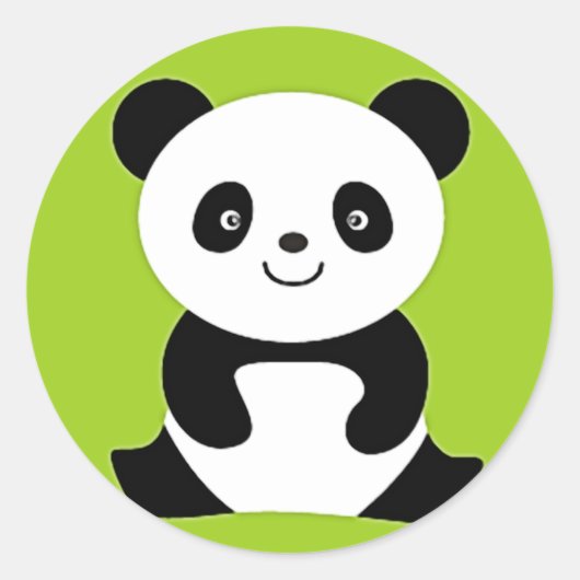 Little Panda Ronde Sticker (Voorkant)