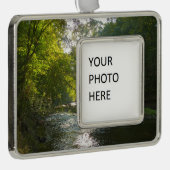 Little Patuxent River van Savage Park Verzilverd Kader Ornament (Rechts)