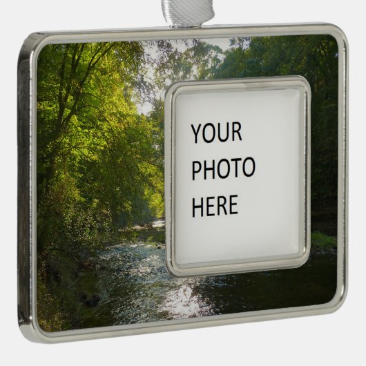Little Patuxent River van Savage Park Verzilverd Kader Ornament (Rechts)
