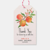 Little Peach Is On The Way Baby Shower Thank You Cadeaulabel (Achterkant)