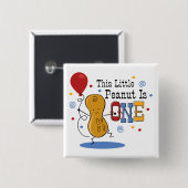 Little Peanut 1st Birthday Vierkante Button 5,1 Cm (Voorkant /achterkant)