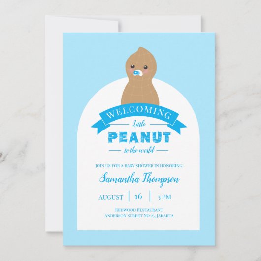 Little Peanut Baby shower Invitation Kaart (Voorkant)