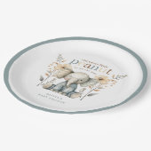 Little Peanut Blue Baby olifant papier Bord (Gekanteld)