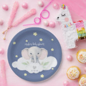 Little Peanut Boy Baby shower Blauwe Olifant Papieren Bordje (Feest)