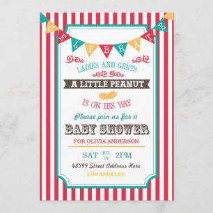 Little Peanut Circus Baby shower Invite Kaart