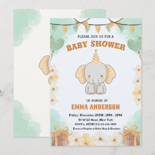 Little Peanut Dreams – Olifant Baby Shower Kaart