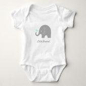 Little Peanut Elephant Baby Romper, Blue Heart Romper (Voorkant)