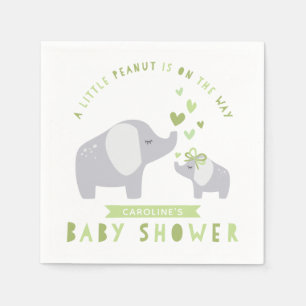Little Peanut Elephant   Baby shower   Groen Servet