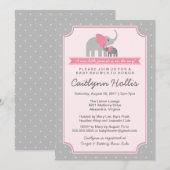 Little Peanut Elephant Baby shower Invitation Kaart (Voorkant / Achterkant)