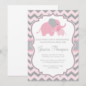 Little Peanut Elephant Baby shower Invitation Kaart (Voorkant / Achterkant)