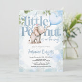 Little Peanut Elephant Baby shower Invitation Kaart (Staand voorkant)