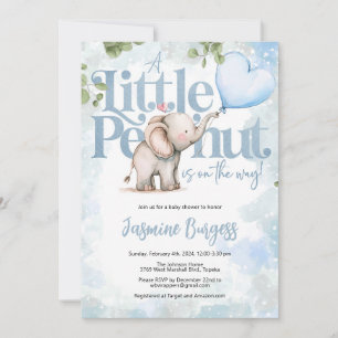 Little Peanut Elephant Baby shower Invitation Kaart