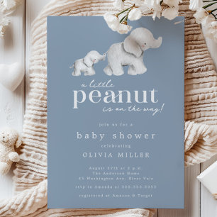 Little Peanut Elephant Baby shower Invitation Kaart