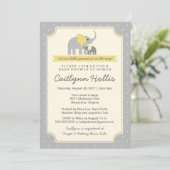 Little Peanut Elephant Baby shower Invitation Kaart (Staand voorkant)