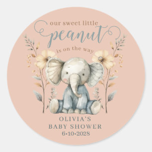 Little Peanut Elephant Baby shower Ronde Sticker