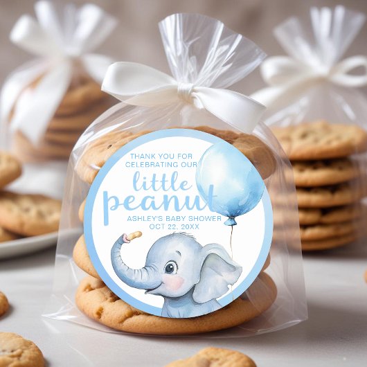 Little Peanut Elephant Baby shower Sticker – Blauw
