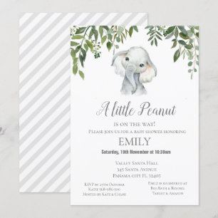 Little Peanut Elephant Invitation - Baby shower Kaart