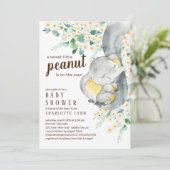Little Peanut Elephant Neutraal Baby shower Kaart (Staand voorkant)